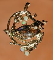 Advance Jeweller Yowah Matrix Opal & Frogs Pendant