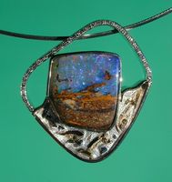  Yowah Picture Opal Sterling Silver Pendant
