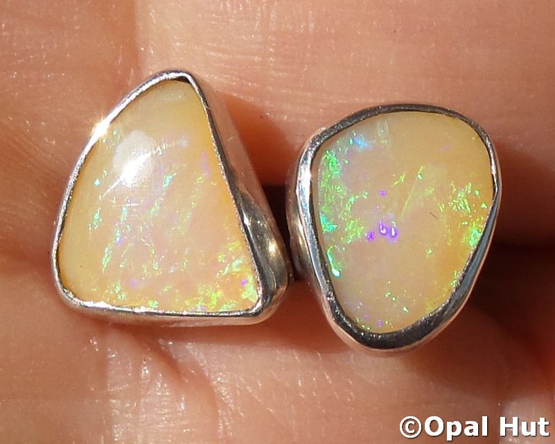 Solid Australian Opals in Sterling Silver