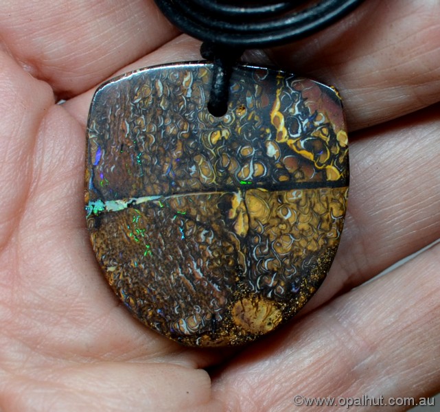Boulder Opal Bead Cabochon Koroit Yowah Nut Australian Boulder Opal Side Drilled Cabochon Interesting Veining Nut Portion handmade unique