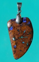 Wood Fossil Koroit Opal Bead Sterling Silver Bail Pendant