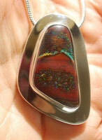 Stg Silver Yowah Picture Opal Pendant