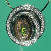 Yowah Nut Opal in Sterling Silver and CZ Setting